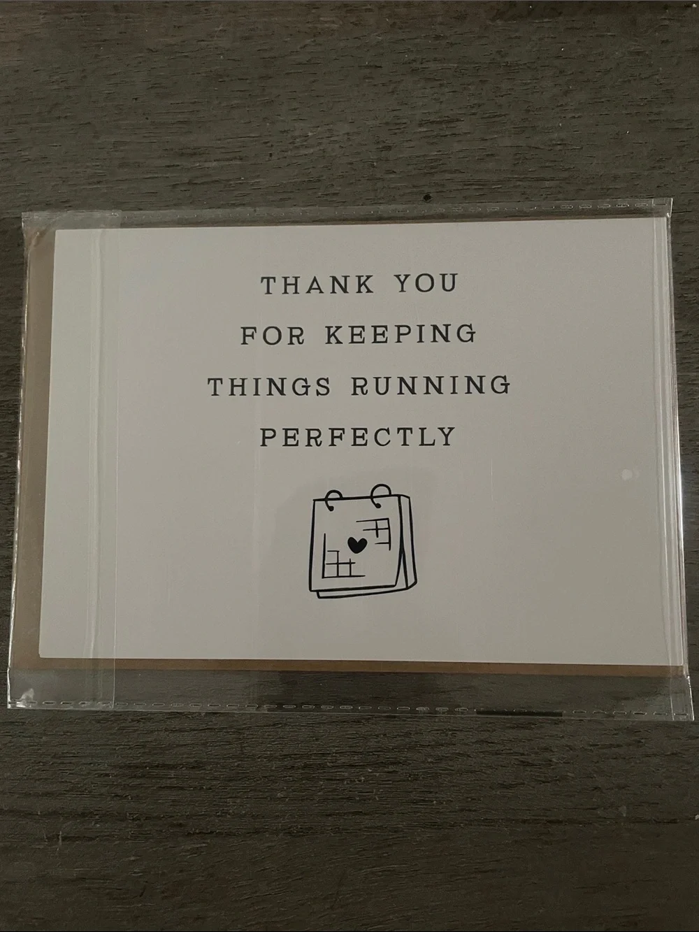 Wedding Planner Thank You Card With Brown Envelope